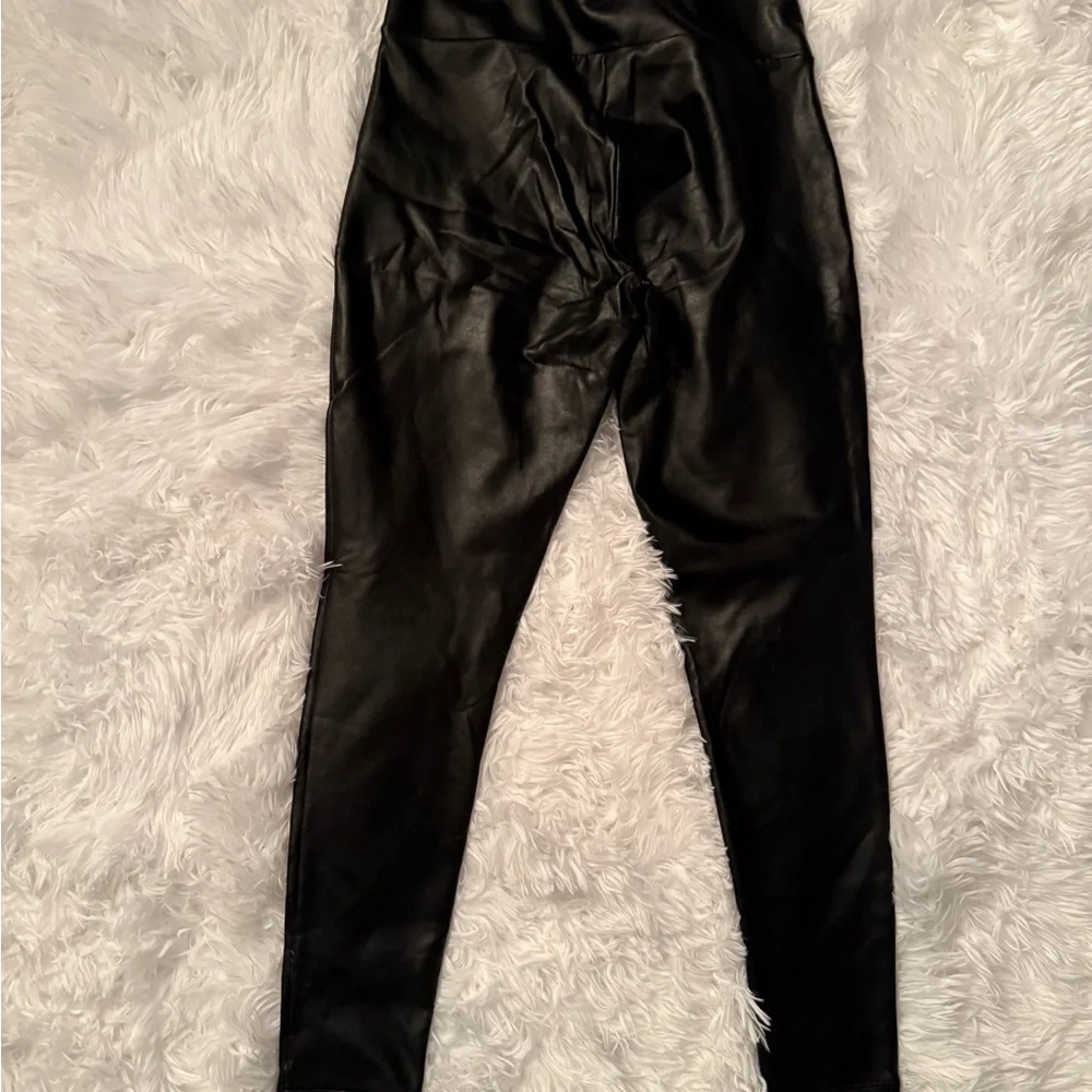 Garage Black Faux Leather Leggings - Picture 2 of 2